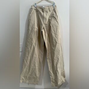 Sophie Rue Wide-Leg Chino Pants in Light Khaki